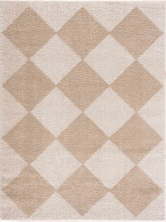 Arilla Beige Washable Diamond Area Rug - Ornate Home