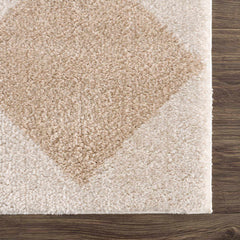Arilla Beige Washable Diamond Area Rug - Ornate Home