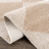 Arilla Beige Washable Diamond Area Rug - Ornate Home