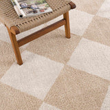 Arilla Beige Washable Diamond Area Rug - Ornate Home