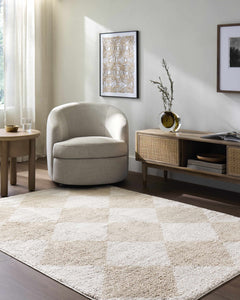 Arilla Beige Washable Diamond Area Rug - Ornate Home