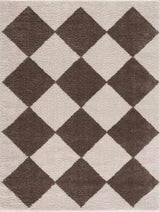 Arilla Brown Washable Diamond Area Rug - Ornate Home