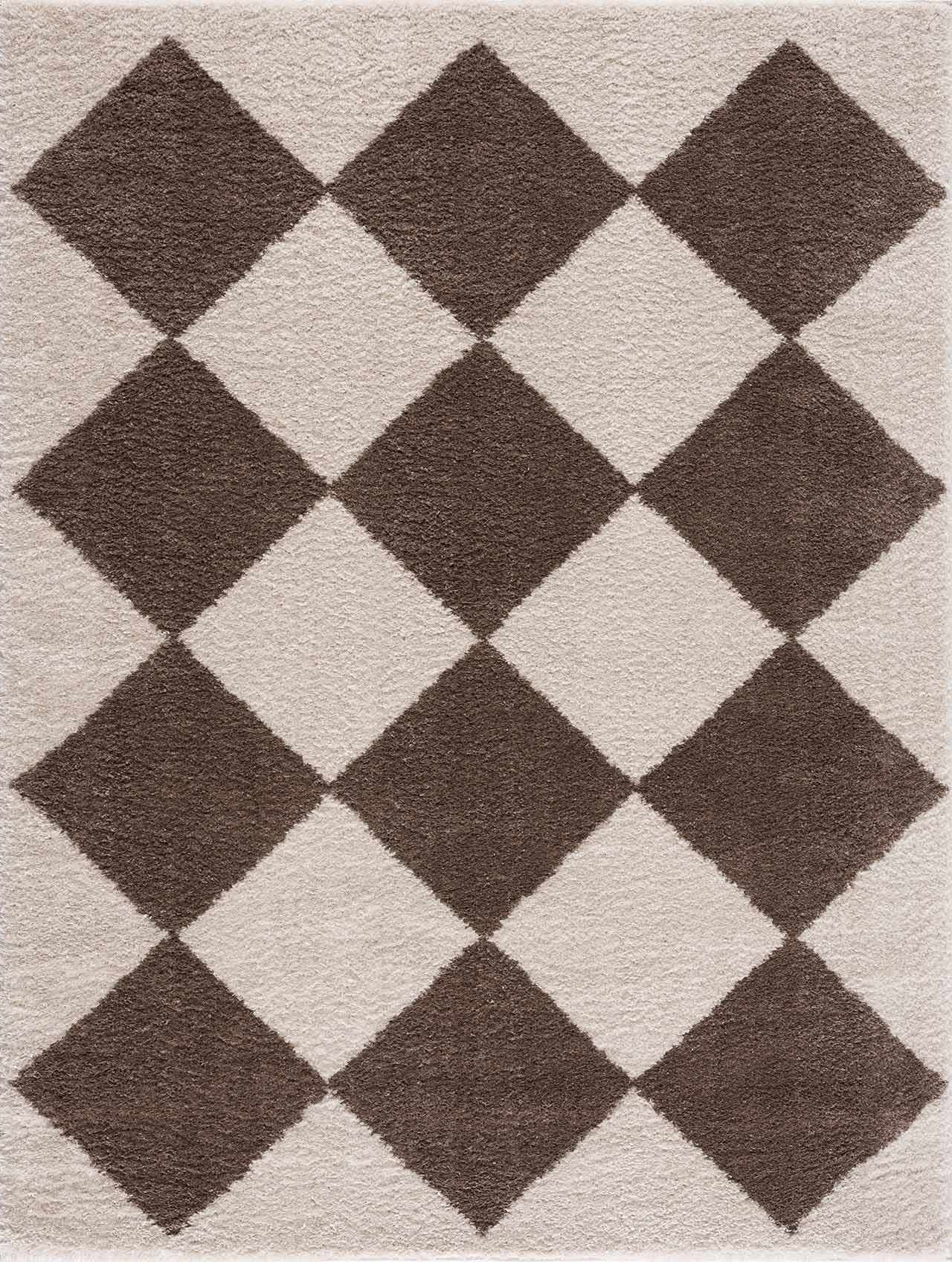 Arilla Brown Washable Diamond Area Rug - Ornate Home
