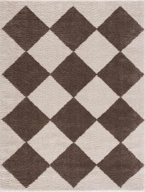 Arilla Brown Washable Diamond Area Rug - Ornate Home