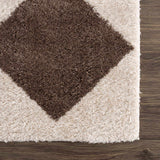 Arilla Brown Washable Diamond Area Rug - Ornate Home