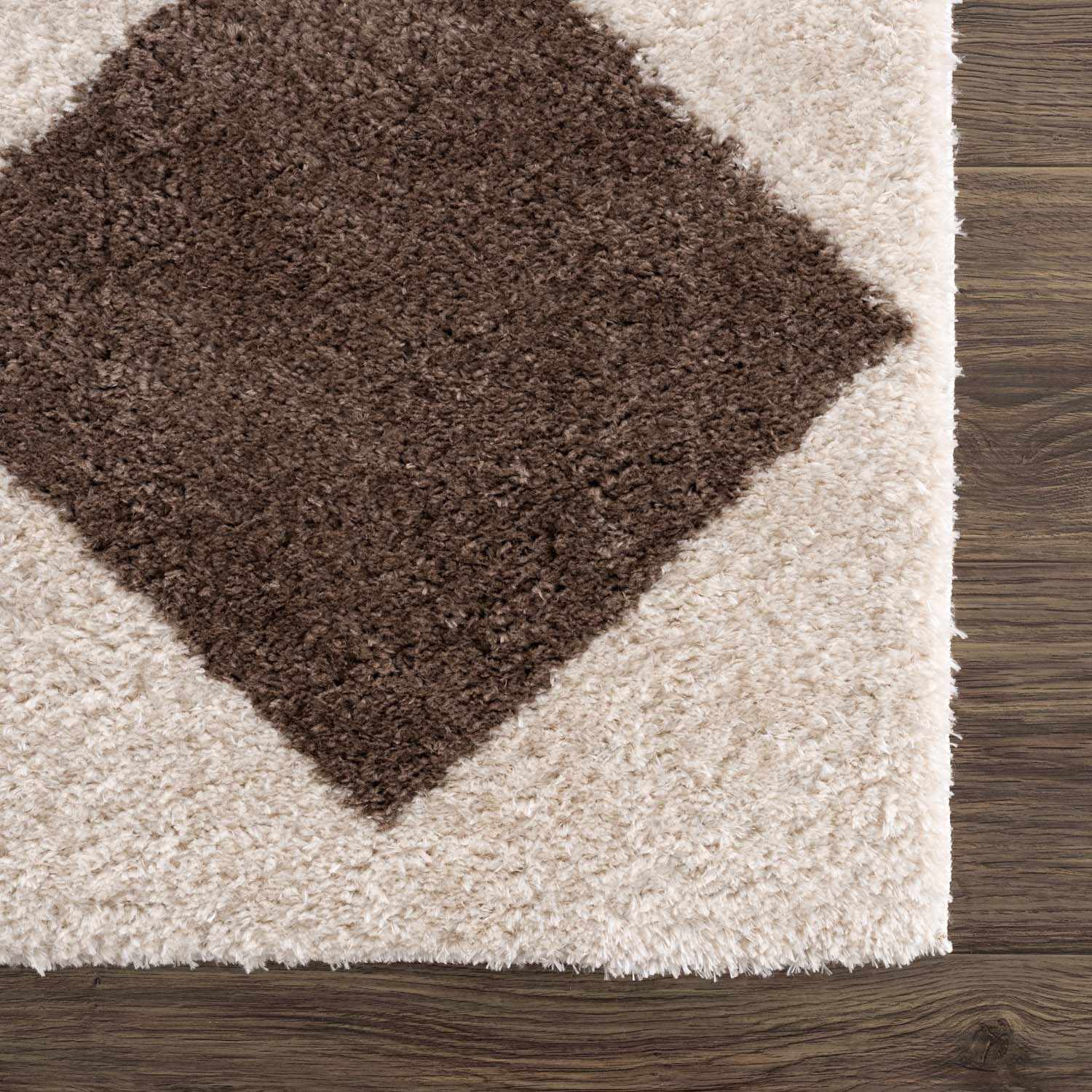 Arilla Brown Washable Diamond Area Rug - Ornate Home