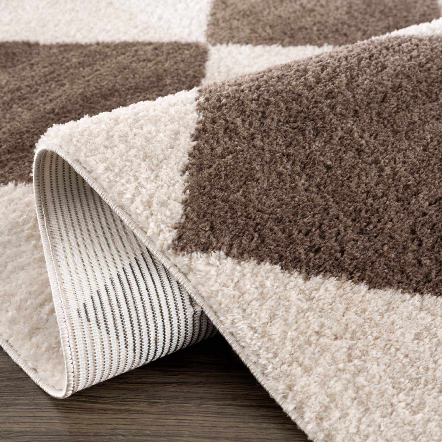 Arilla Brown Washable Diamond Area Rug - Ornate Home
