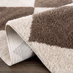 Arilla Brown Washable Diamond Area Rug - Ornate Home