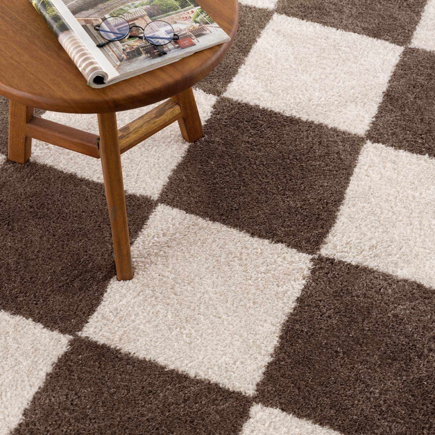 Arilla Brown Washable Diamond Area Rug - Ornate Home