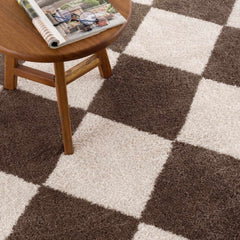 Arilla Brown Washable Diamond Area Rug - Ornate Home