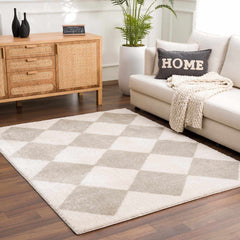 Arilla Gray Washable Diamond Area Rug - Ornate Home