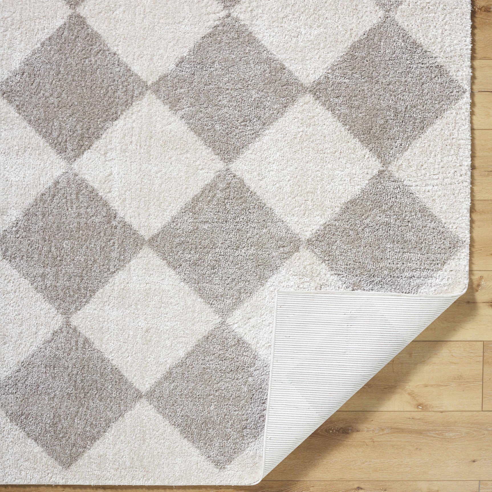 Arilla Gray Washable Diamond Area Rug - Ornate Home