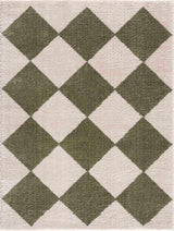 Arilla Green Washable Diamond Area Rug - Ornate Home