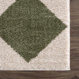 Arilla Green Washable Diamond Area Rug - Ornate Home