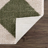 Arilla Green Washable Diamond Area Rug - Ornate Home