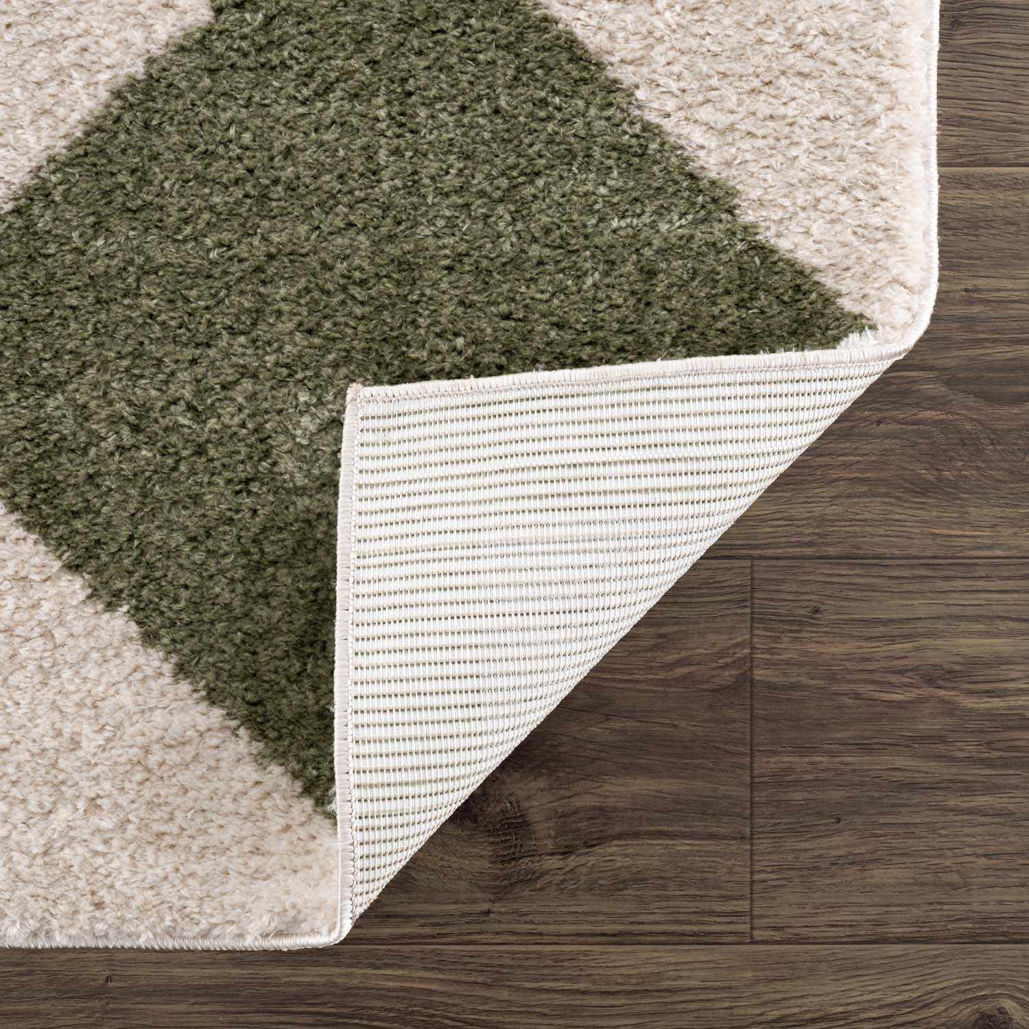 Arilla Green Washable Diamond Area Rug - Ornate Home