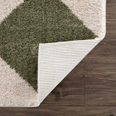 Arilla Green Washable Diamond Area Rug - Ornate Home