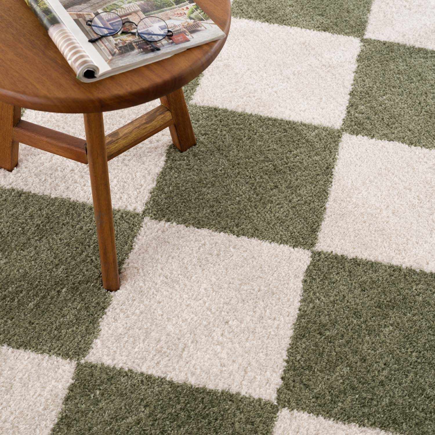 Arilla Green Washable Diamond Area Rug - Ornate Home