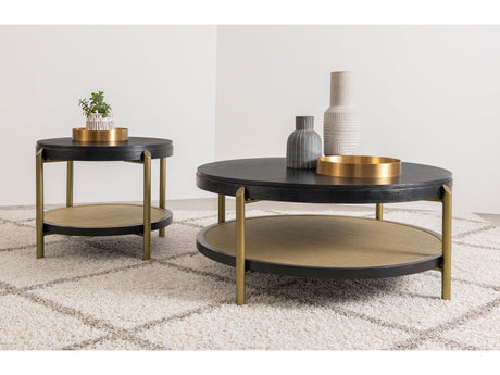 Arini Black 2-piece Round Coffee and End Table Set - Ornate Home
