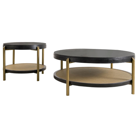 Arini Black 2-piece Round Coffee and End Table Set - Ornate Home