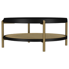 Arini Black 3-piece Round Coffee and End Table Set - Ornate Home