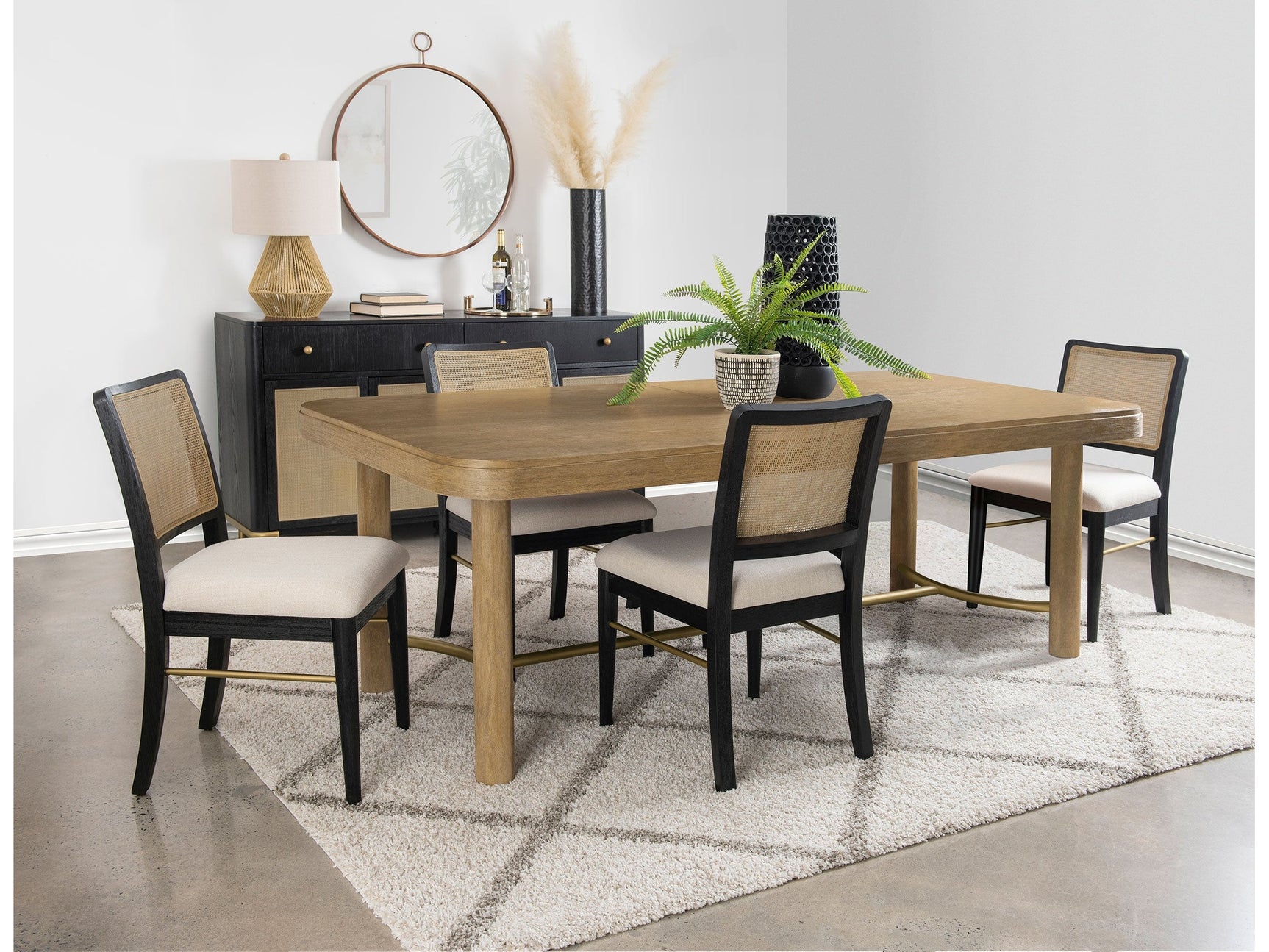 Arini Black 5-piece Extension Leaf Dining Table Set - Ornate Home