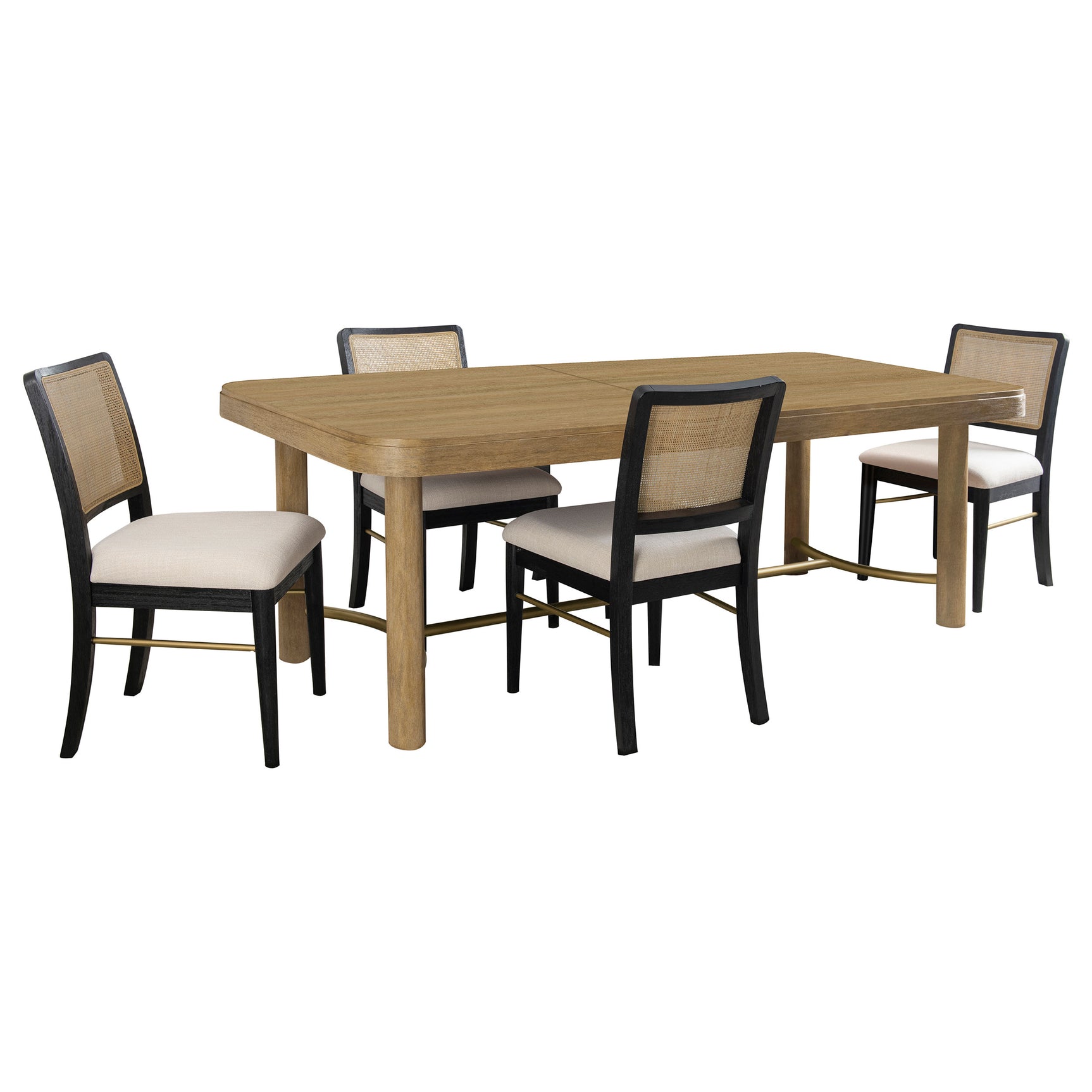 Arini Black 5-piece Extension Leaf Dining Table Set - Ornate Home