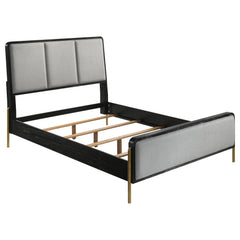 Arini Black / Grey 5-piece Queen Upholstered Bedroom Set - Ornate Home