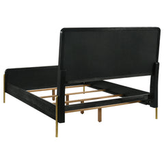 Arini Black / Grey Eastern King Upholstered Panel Bed - Ornate Home