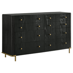 Arini Black / Natural 4-piece Eastern King Rattan Bedroom Set - Ornate Home