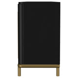 Arini Black Rattan Cane 2-door TV Stand Media Console - Ornate Home