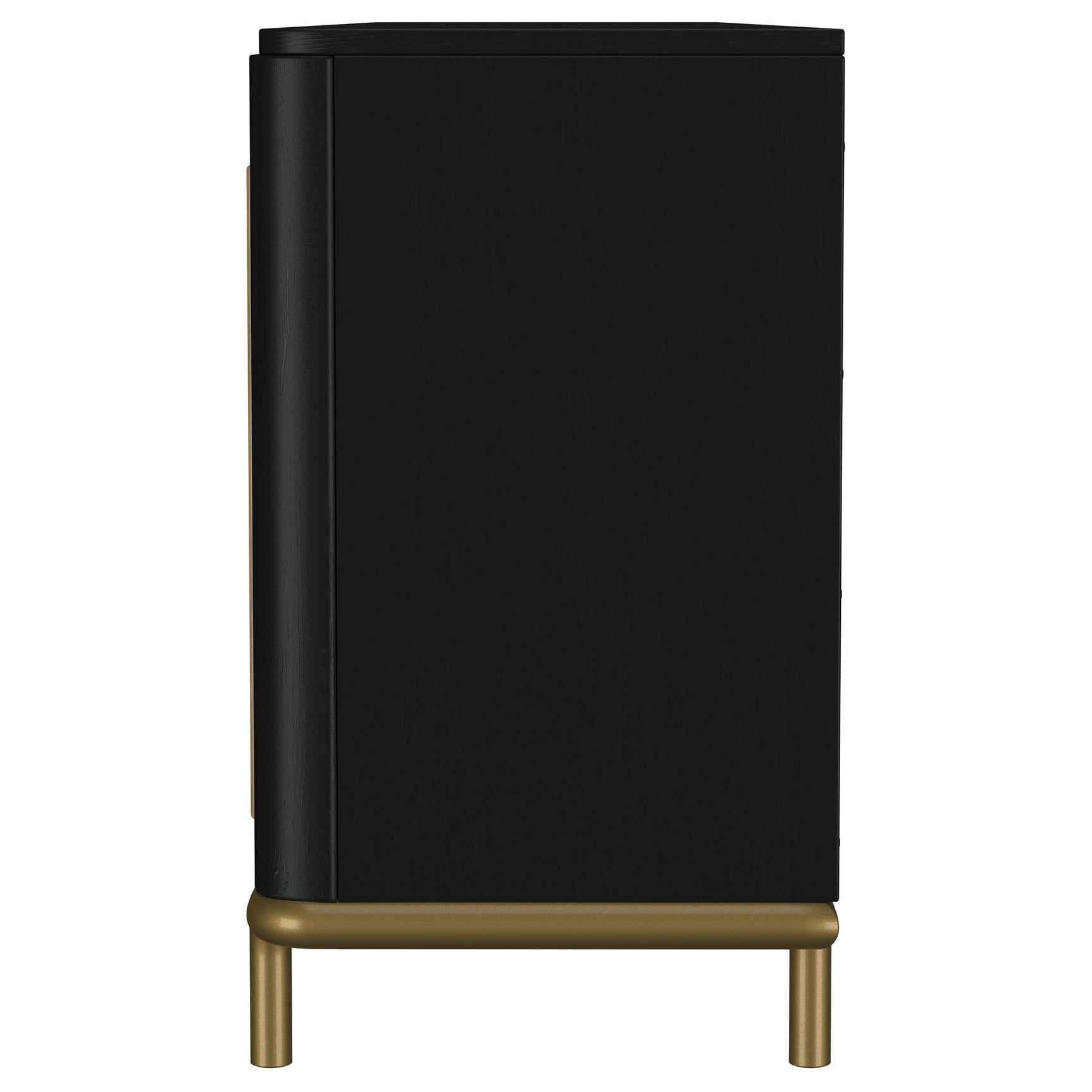 Arini Black Rattan Cane 2-door TV Stand Media Console - Ornate Home