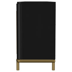 Arini Black Rattan Cane 2-door TV Stand Media Console - Ornate Home