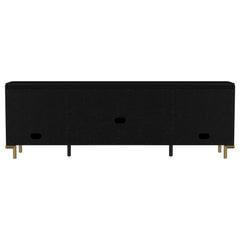 Arini Black Rattan Cane 2-door TV Stand Media Console - Ornate Home