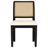 Arini Black Rattan Cane Dining Side Chair (Set of 2) - Ornate Home