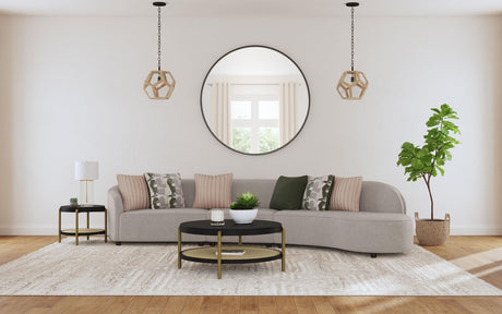 Arini Black Round Coffee Table With Storage Shelf - Ornate Home