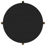 Arini Black Round End Side Table With Storage Shelf - Ornate Home