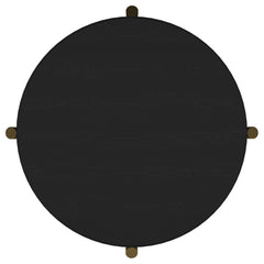Arini Black Round End Side Table With Storage Shelf - Ornate Home
