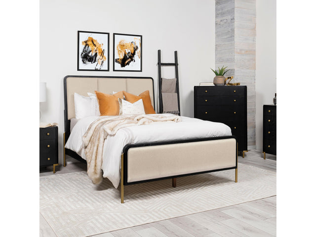 Arini Black and Black 56-inch Eastern King Panel Bed - Ornate Home