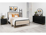 Arini Cream and Black 4-piece Eastern King Bedroom Set - Ornate Home
