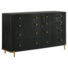 Arini Cream and Black 5-piece California King Bedroom Set - Ornate Home