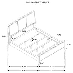 Arini Cream and Black 56-inch California King Panel Bed - Ornate Home