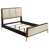 Arini Cream and Black 56-inch Queen Panel Bed - Ornate Home