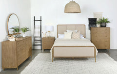 Arini Cream and Sand Wash 56-inch California King Panel Bed - Ornate Home