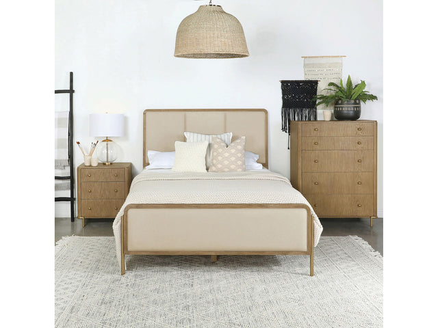 Arini Cream and Sand Wash 56-inch Eastern King Panel Bed - Ornate Home