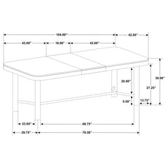 Arini Sand Wash 104-inch Extension Leaf Dining Table - Ornate Home