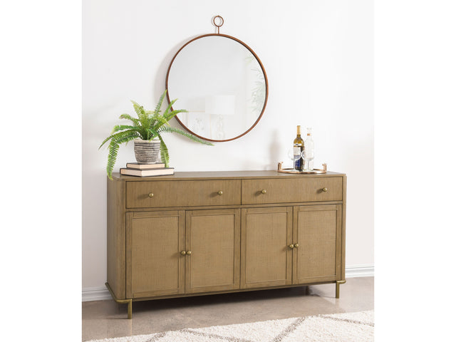 Arini Sand Wash 2-drawer Cane Door Dining Sideboard Server - Ornate Home