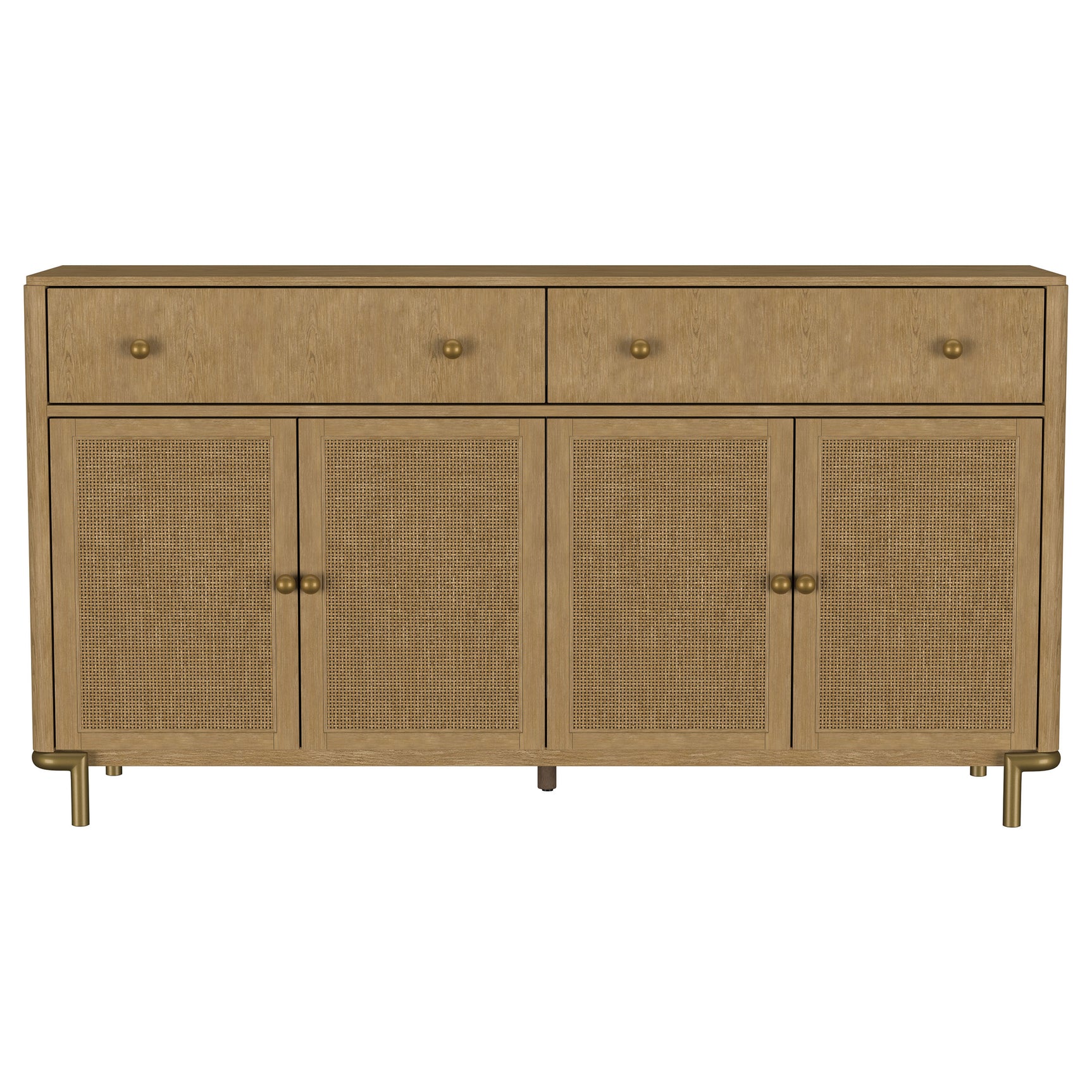 Arini Sand Wash 2-drawer Cane Door Dining Sideboard Server - Ornate Home