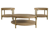 Arini Sand Wash 3-piece Round Coffee and End Table Set - Ornate Home