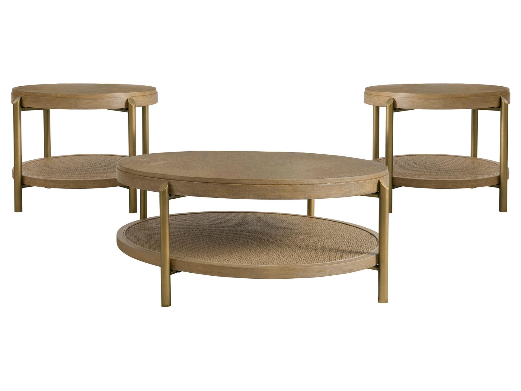 Arini Sand Wash 3-piece Round Coffee and End Table Set - Ornate Home